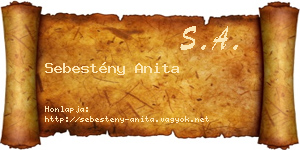 Sebestény Anita névjegykártya