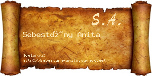 Sebestény Anita névjegykártya